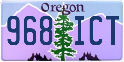OR license plate 968ICT