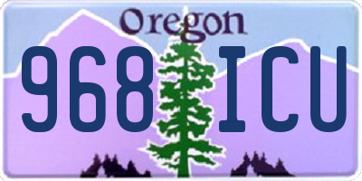 OR license plate 968ICU