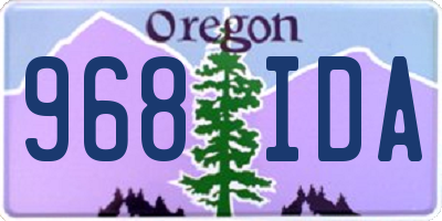 OR license plate 968IDA