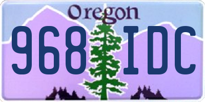 OR license plate 968IDC