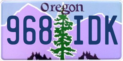 OR license plate 968IDK