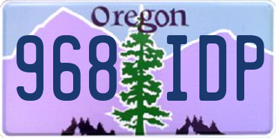 OR license plate 968IDP