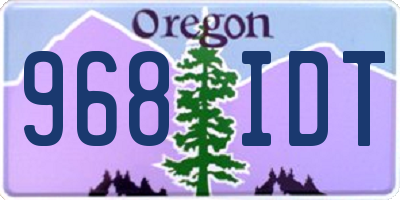 OR license plate 968IDT