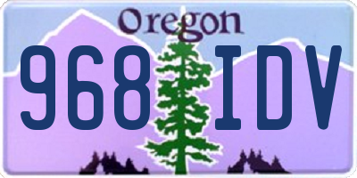 OR license plate 968IDV