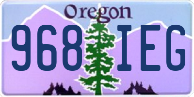 OR license plate 968IEG