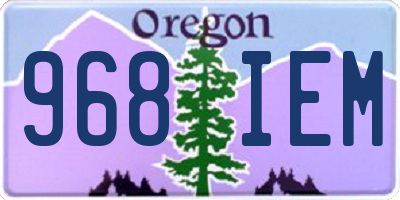 OR license plate 968IEM