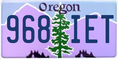 OR license plate 968IET