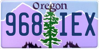 OR license plate 968IEX
