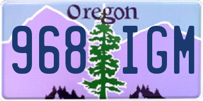 OR license plate 968IGM