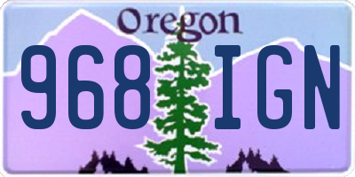 OR license plate 968IGN