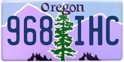 OR license plate 968IHC