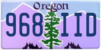 OR license plate 968IID