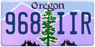 OR license plate 968IIR