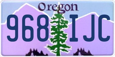 OR license plate 968IJC