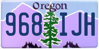 OR license plate 968IJH