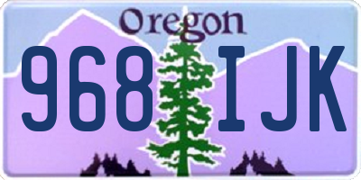 OR license plate 968IJK