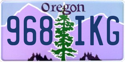 OR license plate 968IKG