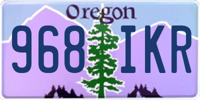 OR license plate 968IKR