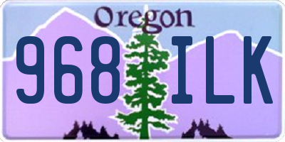 OR license plate 968ILK
