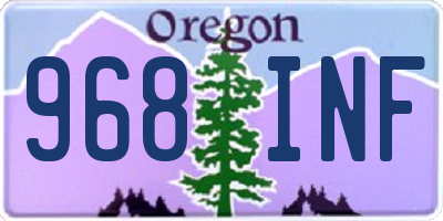 OR license plate 968INF