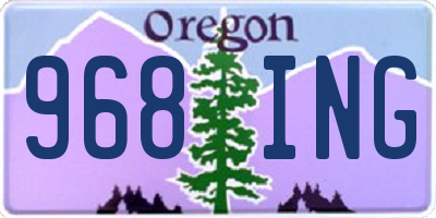 OR license plate 968ING