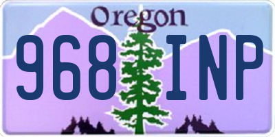 OR license plate 968INP