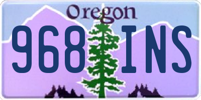 OR license plate 968INS