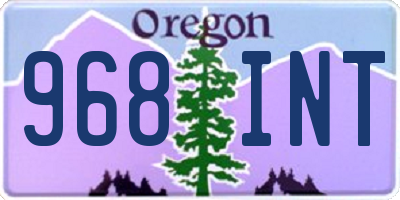 OR license plate 968INT