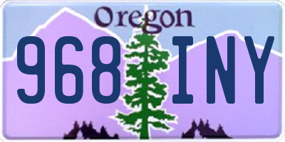 OR license plate 968INY