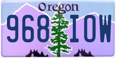 OR license plate 968IOW