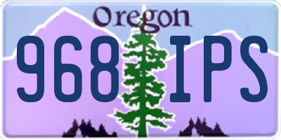 OR license plate 968IPS