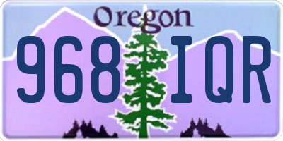 OR license plate 968IQR