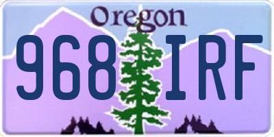OR license plate 968IRF