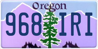 OR license plate 968IRI