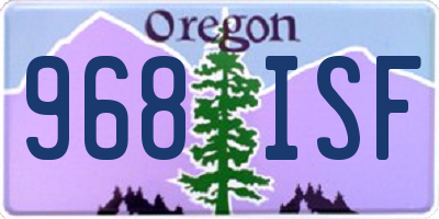 OR license plate 968ISF