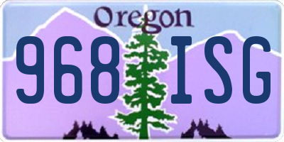 OR license plate 968ISG