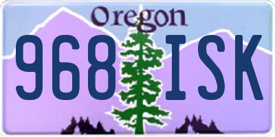 OR license plate 968ISK