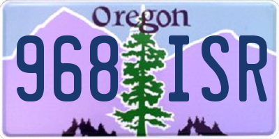 OR license plate 968ISR