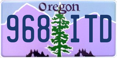 OR license plate 968ITD