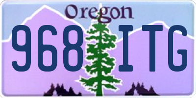 OR license plate 968ITG