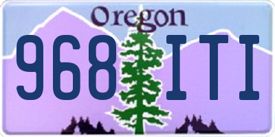 OR license plate 968ITI