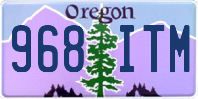 OR license plate 968ITM
