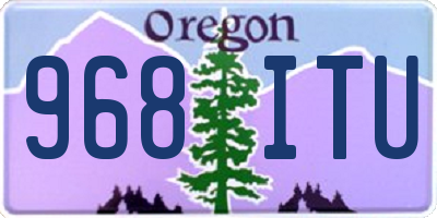 OR license plate 968ITU
