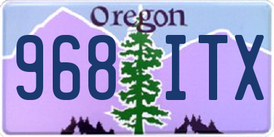 OR license plate 968ITX