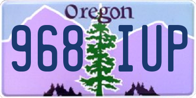 OR license plate 968IUP
