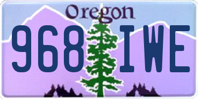 OR license plate 968IWE
