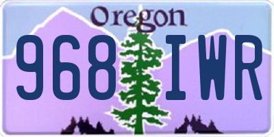 OR license plate 968IWR