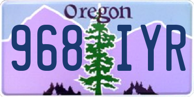 OR license plate 968IYR
