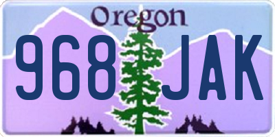 OR license plate 968JAK