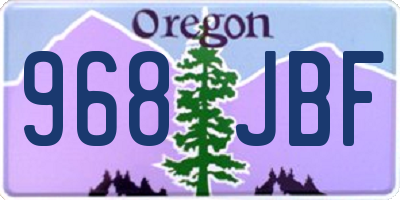 OR license plate 968JBF